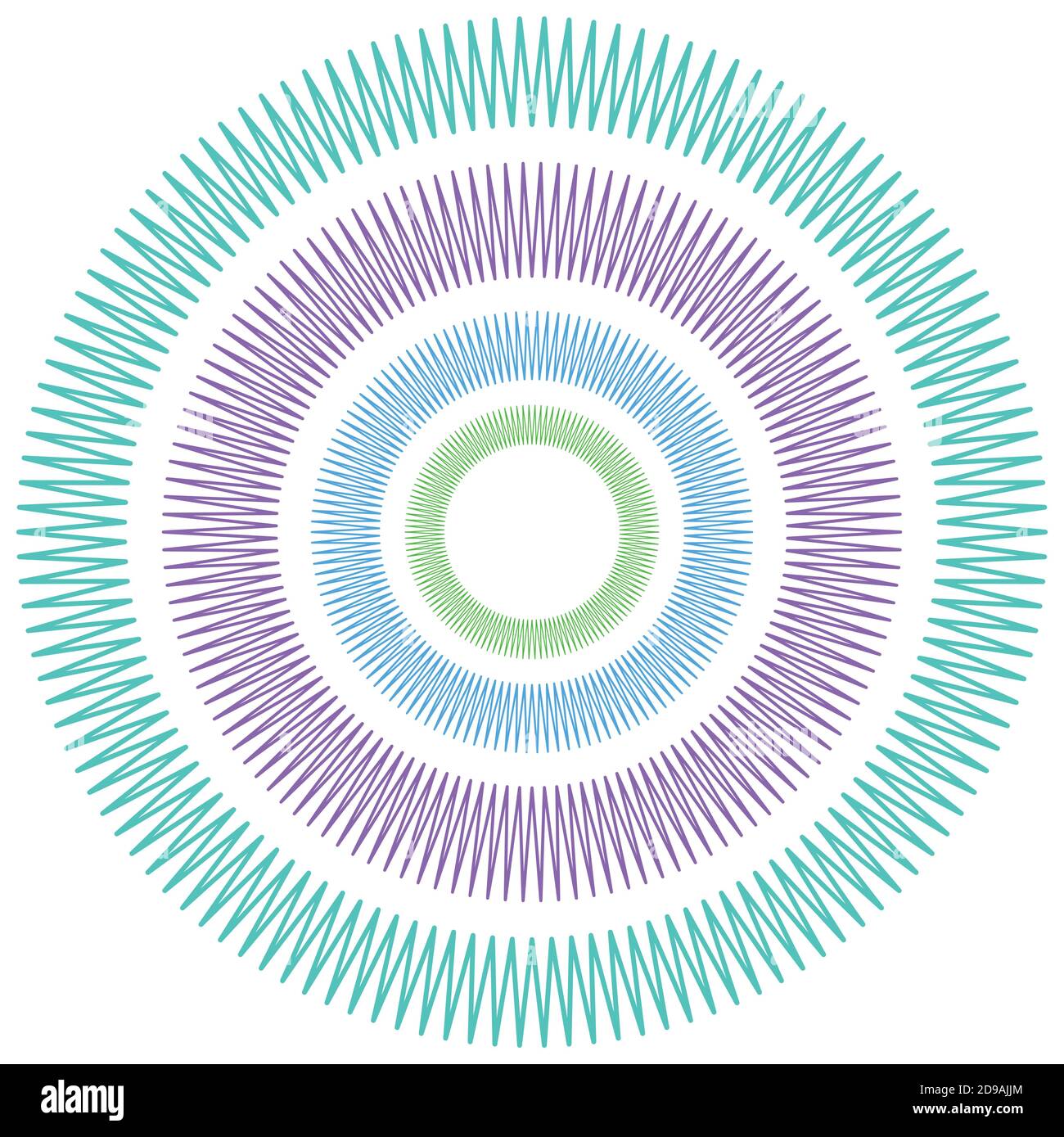 The geometric circle is angular. Colored spring ornament. Stock Vector