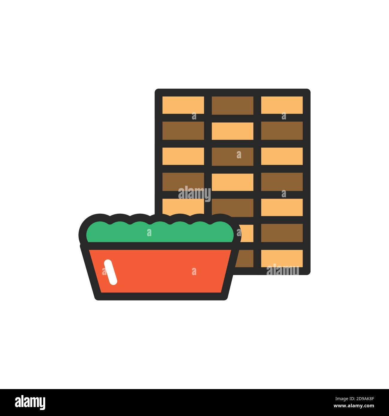 Decorative coating and decor color line icon. Pictogram for web page ...