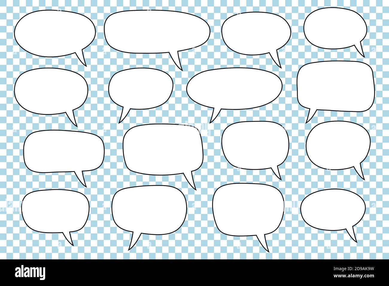 Set of speech bubbles. Blank empty vector white speech bubbles. Cartoon ...