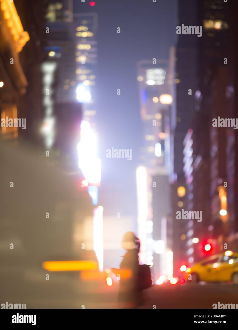 Abstract blurred city background. Large city street lights at night ...