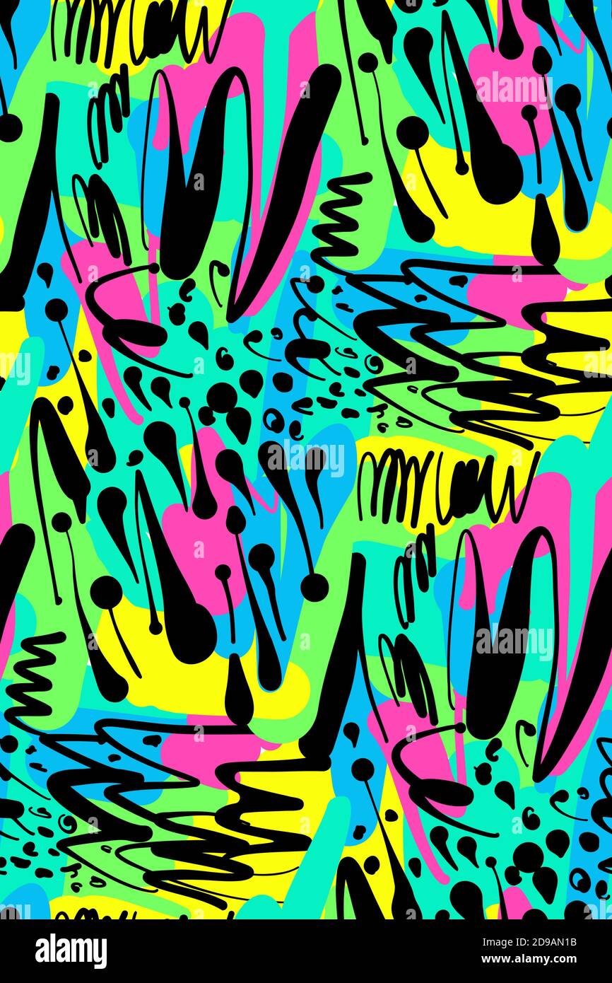 Abstract background seamless pattern , vector illustration . Free hand ...