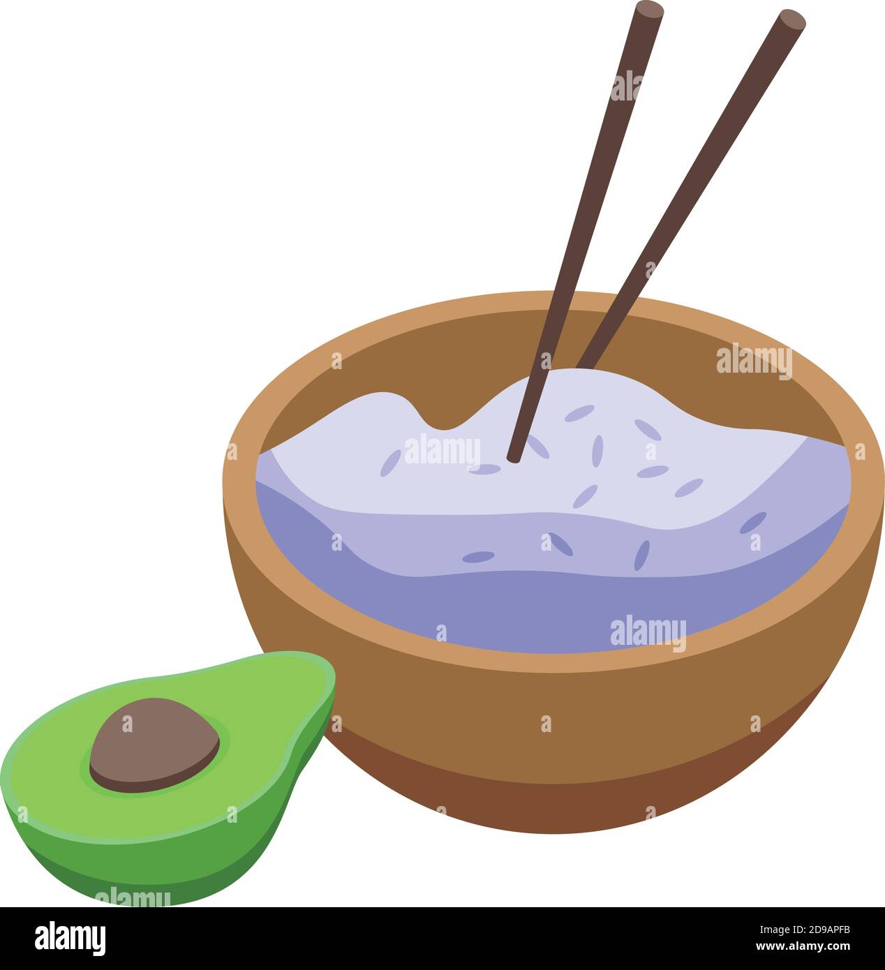Rice bowl lunch icon. Isometric of rice bowl lunch vector icon for web ...