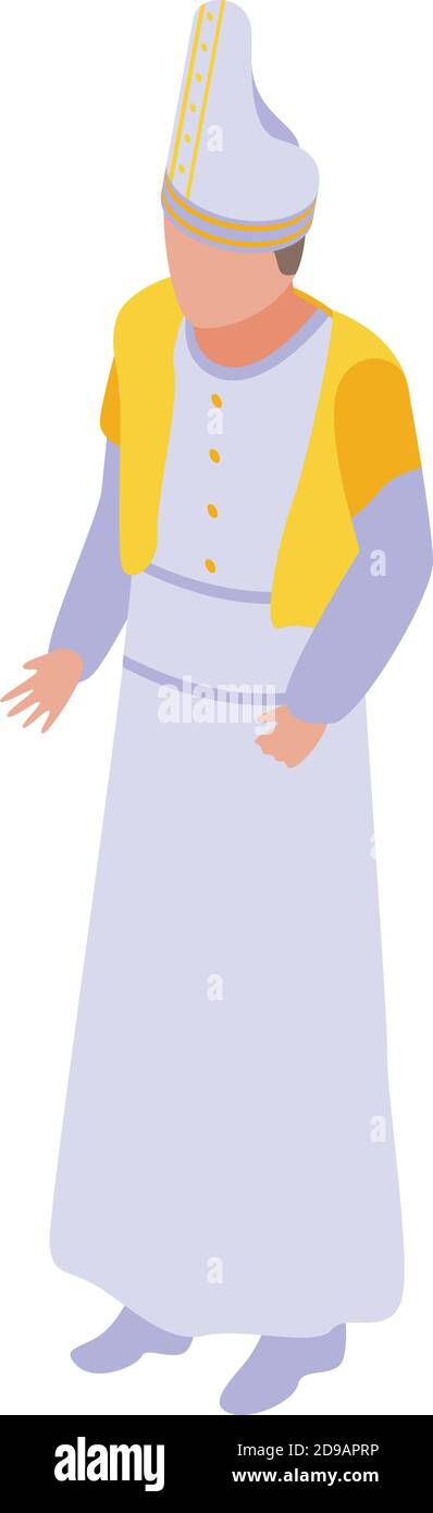 White clothes priest icon. Isometric of white clothes priest vector icon for web design isolated on white background Stock Vector