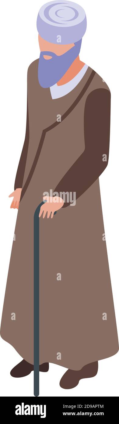 Muslim priest icon. Isometric of muslim priest vector icon for web design isolated on white background Stock Vector