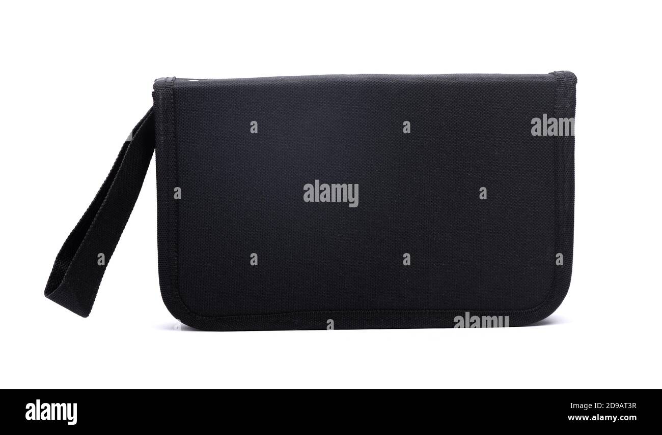 Black closed tool organizer bag isolated on white background Stock Photo