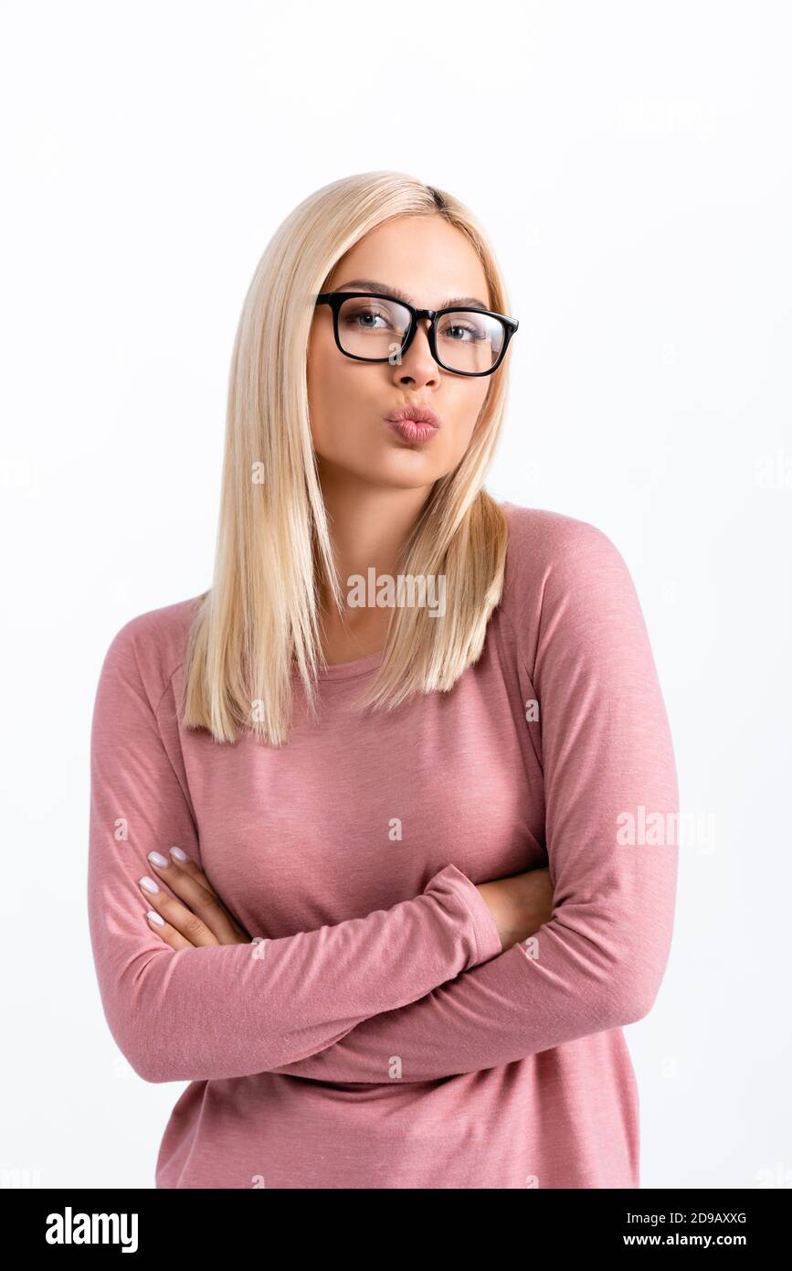 Woman in eyeglasses isolated hi-res stock photography and images - Alamy