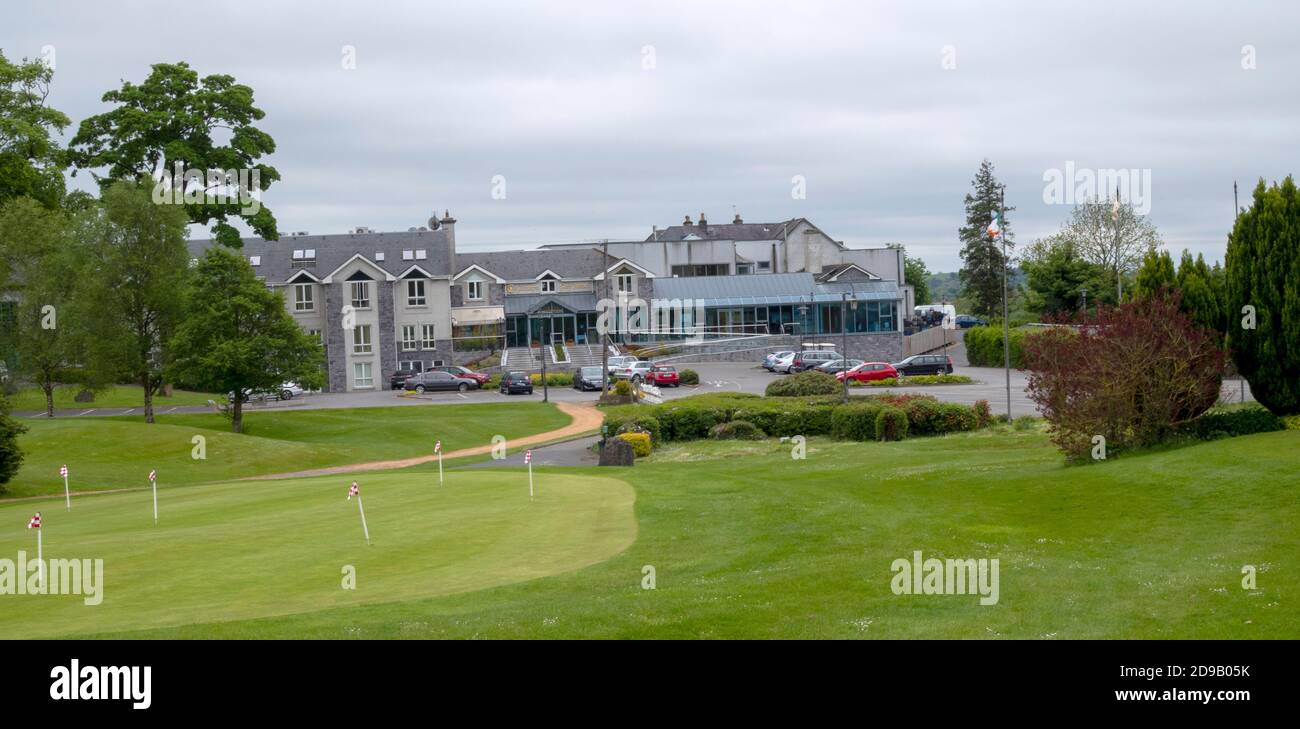 Glasson Golf Club Course, Killinure, Glasson, Co. Westmeath, Ireland. - view of the club house and hotel. Stock Photo