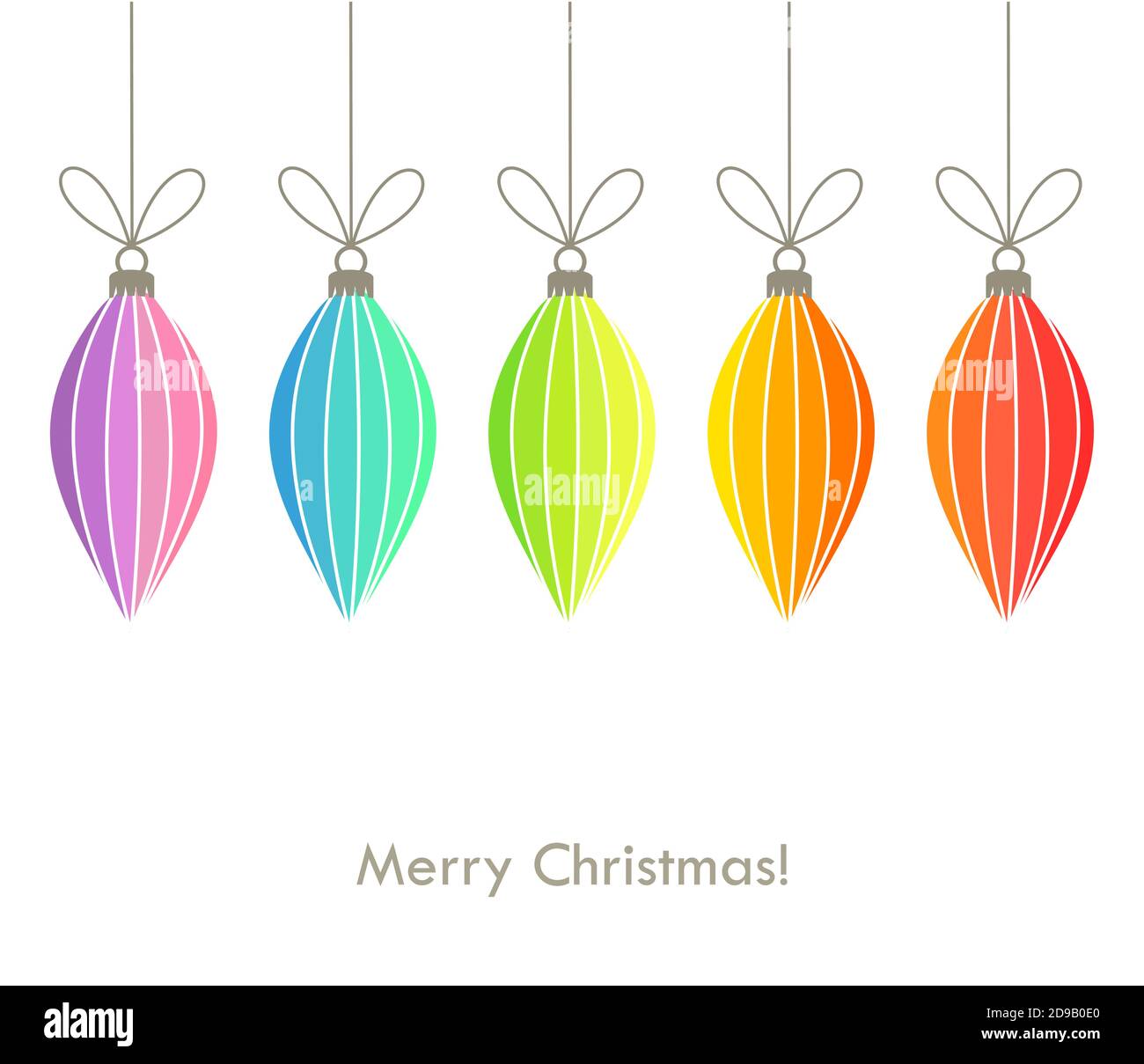Christmas hanging ornaments background. Vector illustration Stock