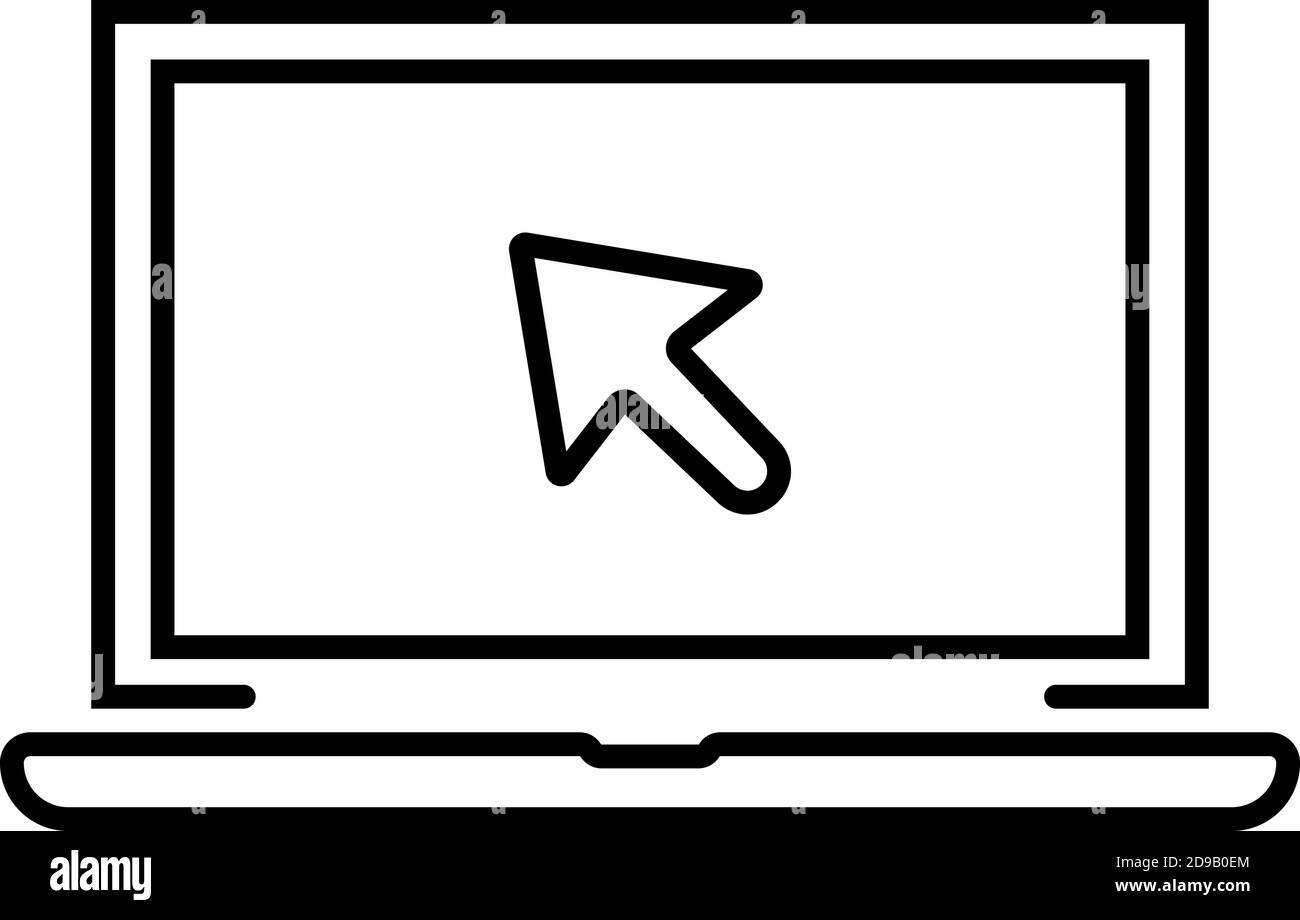 black linear laptop with cursor icon Stock Vector Image & Art - Alamy