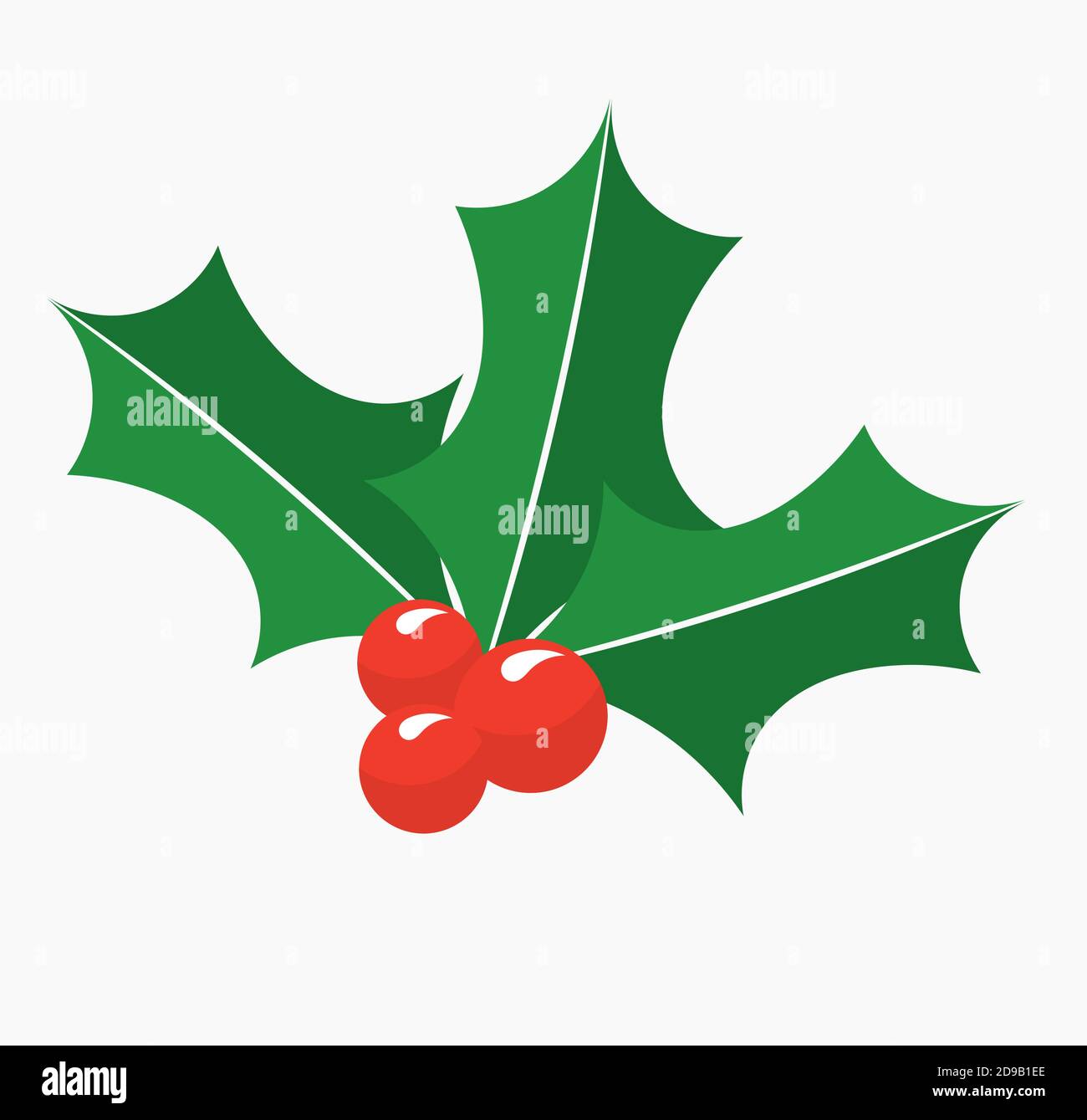 Holly berry leaves Christmas symbol. Vector illustration Stock Vector ...