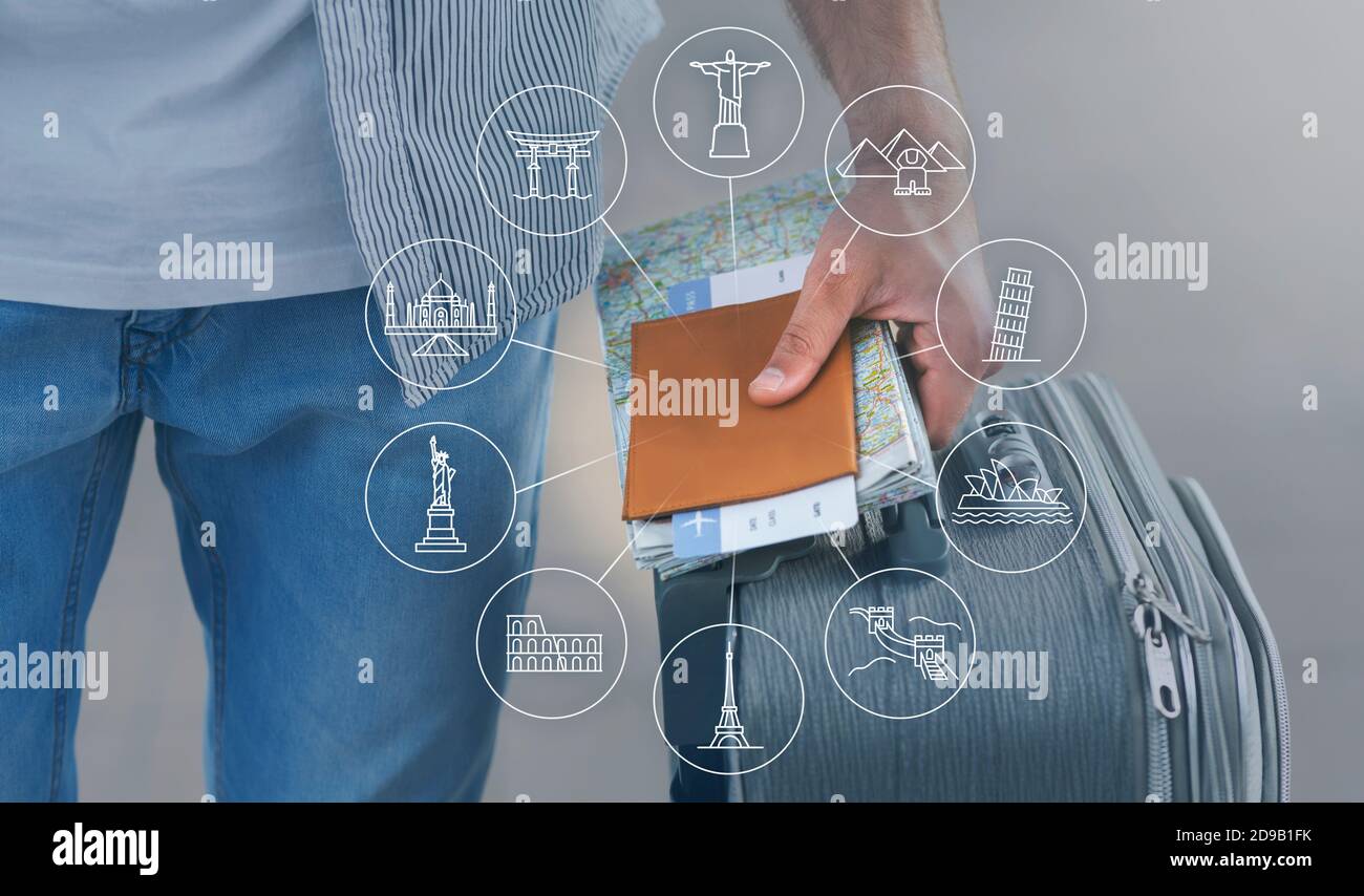 World tour collage hi-res stock photography and images - Alamy