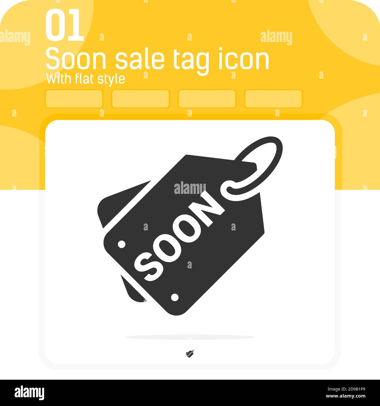 Soon sale tag premiun icon with flat style isolated on white background ...