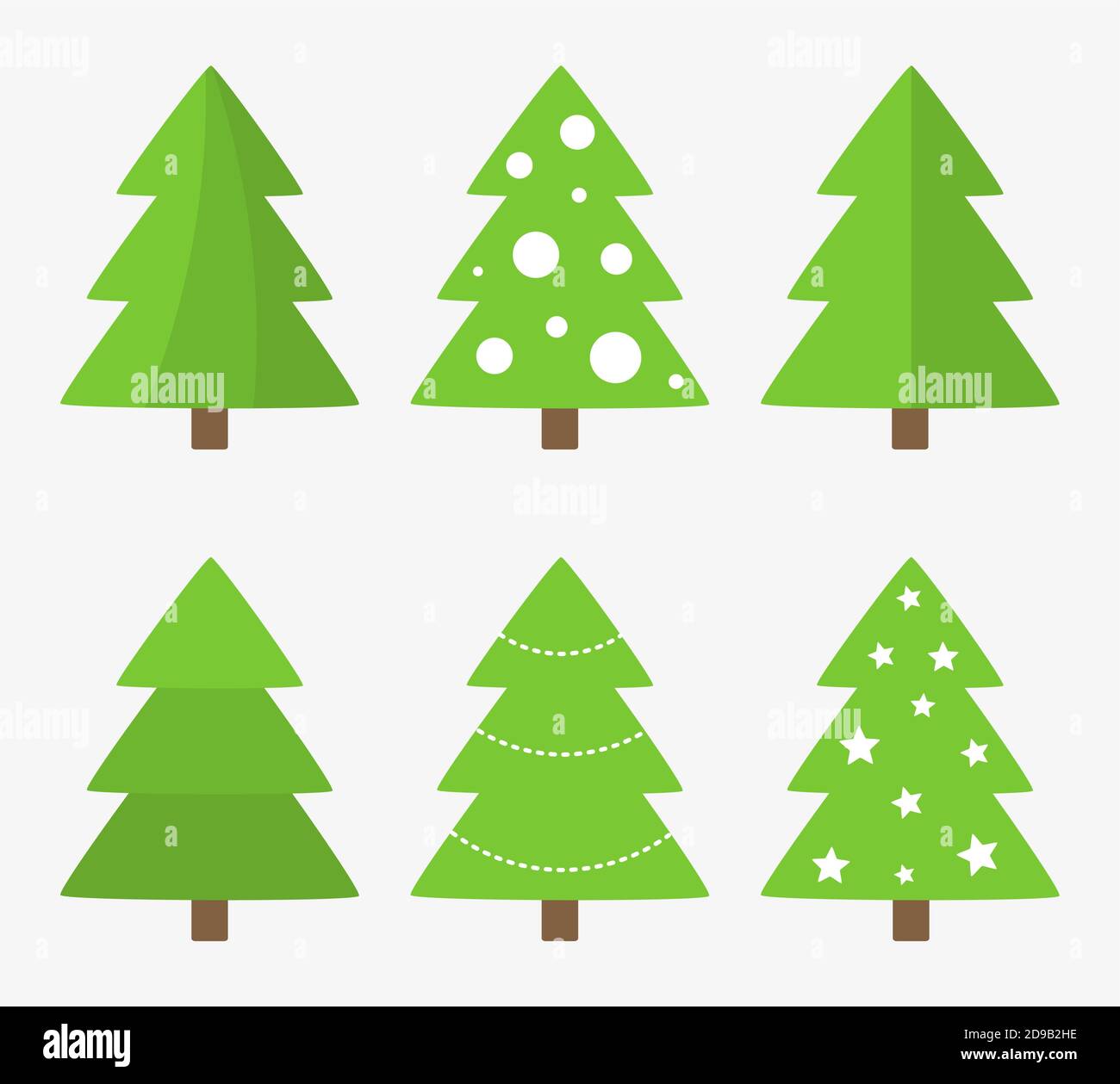 Christmas trees collection. Vector illustration Stock Vector Image ...