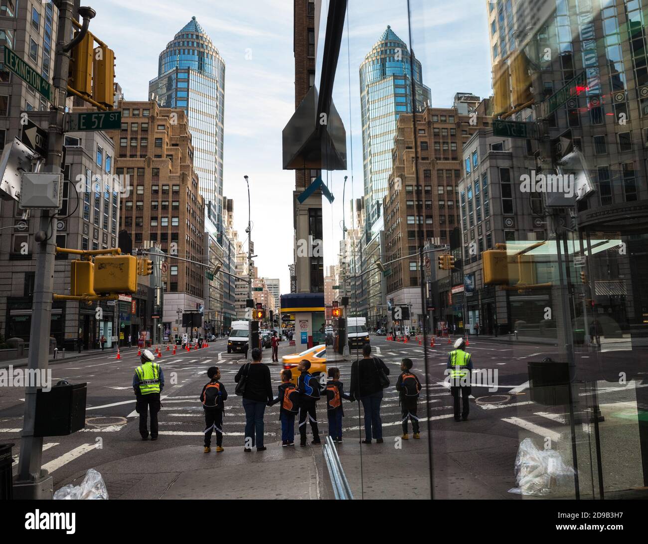 Streets of Manhattan. Manhattan is the most densely populated of the