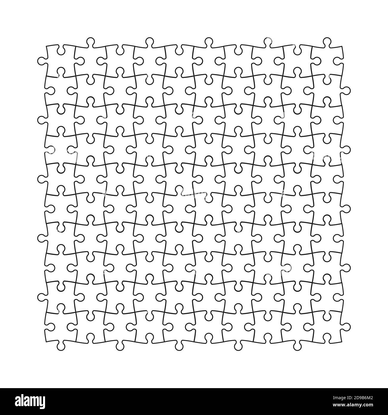 Vector blank puzzle pieces for jigsaw game
