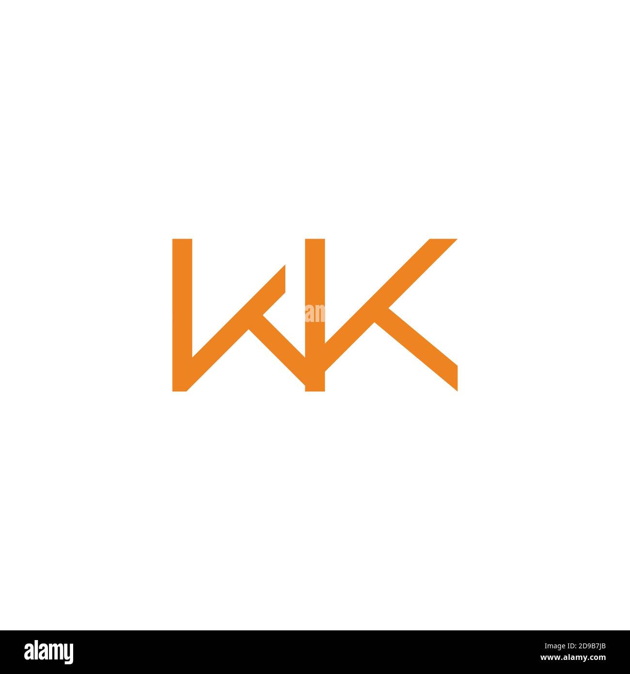 letter wk simple geometric flat line symbol vector Stock Vector