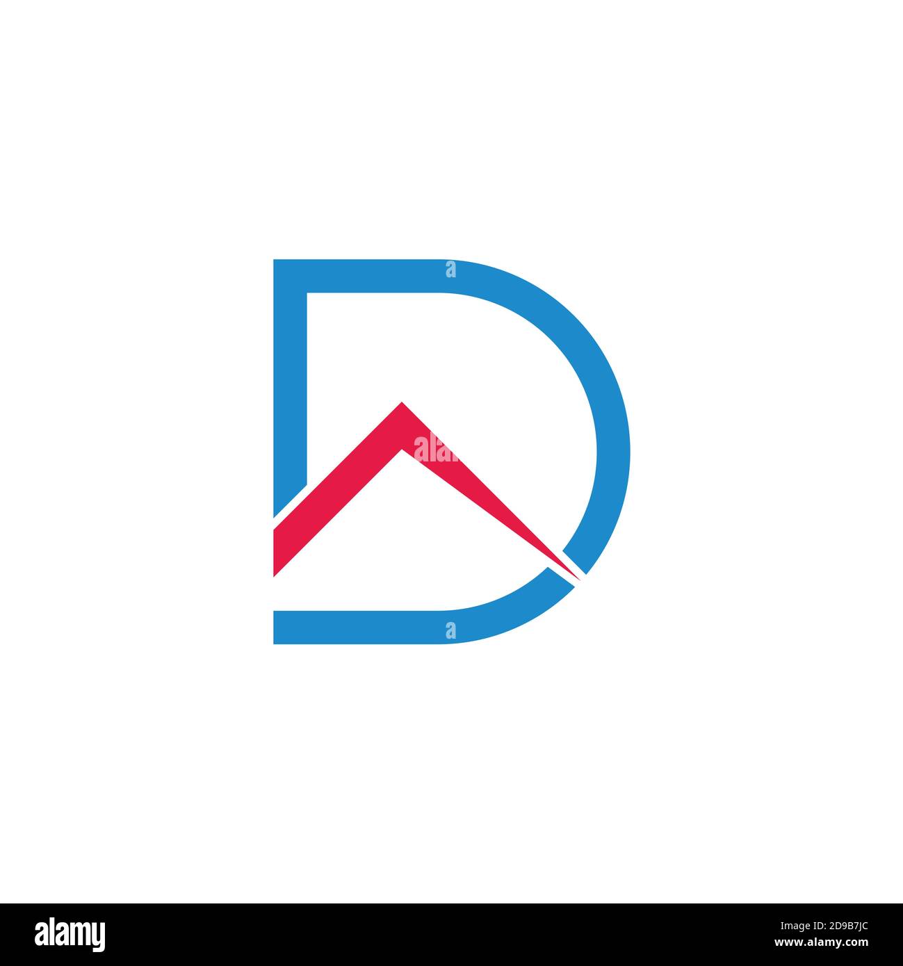 letter d simple arrow up motion logo vector Stock Vector