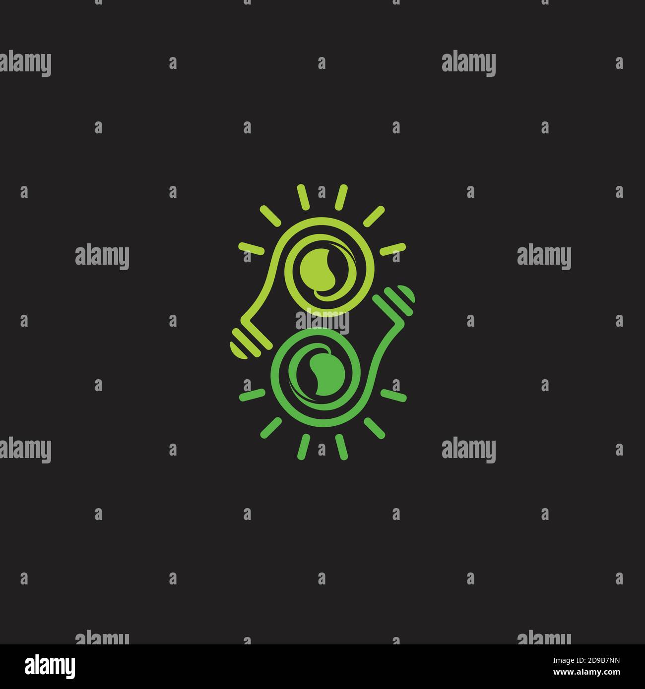shine idea green natural concept symbol logo vector Stock Vector