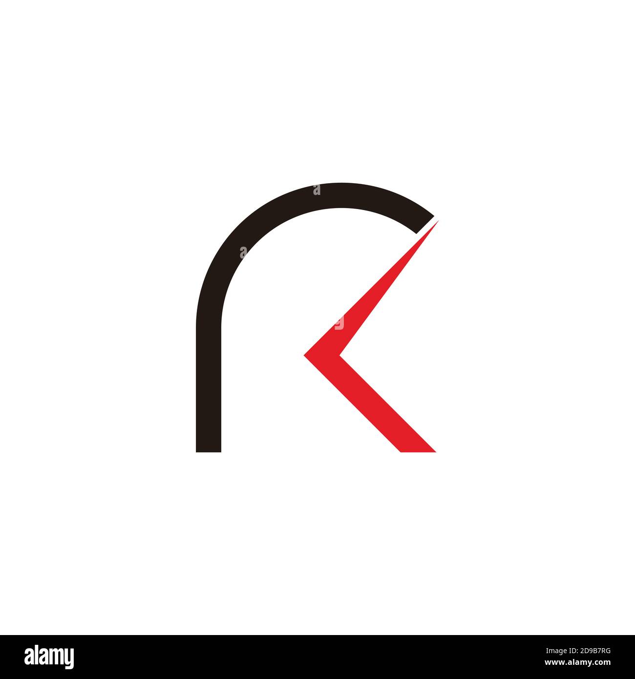 letter rk simple arrow line logo vector Stock Vector