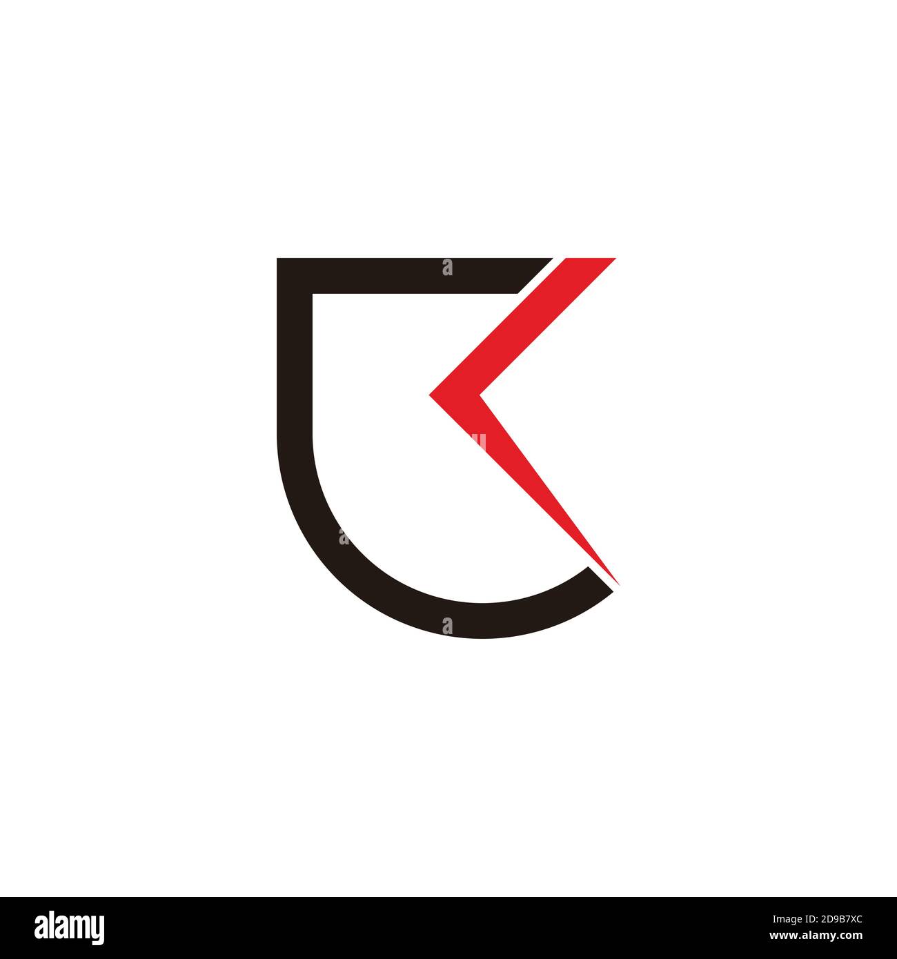 abstract letter ck simple arrow geometry logo vector Stock Vector