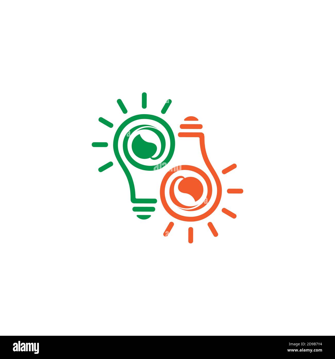 abstract letter pd idea connection light bulb symbol logo vector Stock Vector