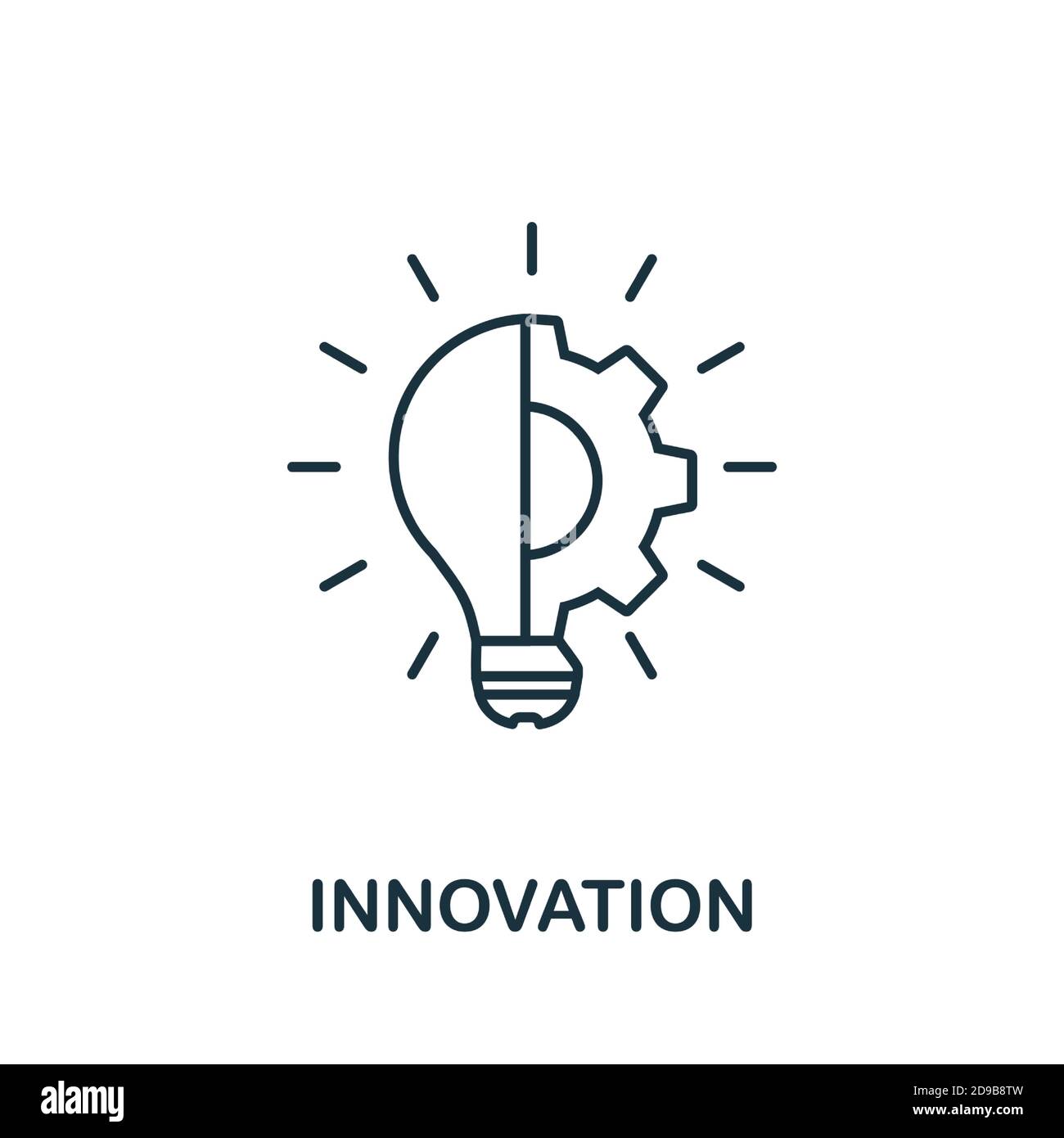 Innovation line icon. Simple element from digital disruption collection. Outline Innovation icon element Stock Vector