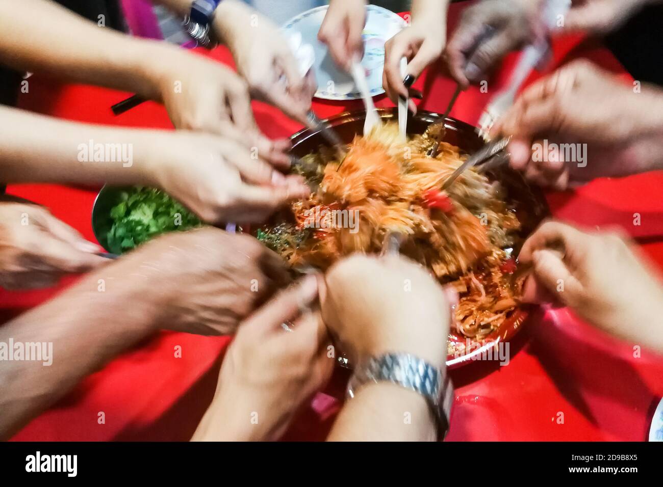 chinese new year tossing fish