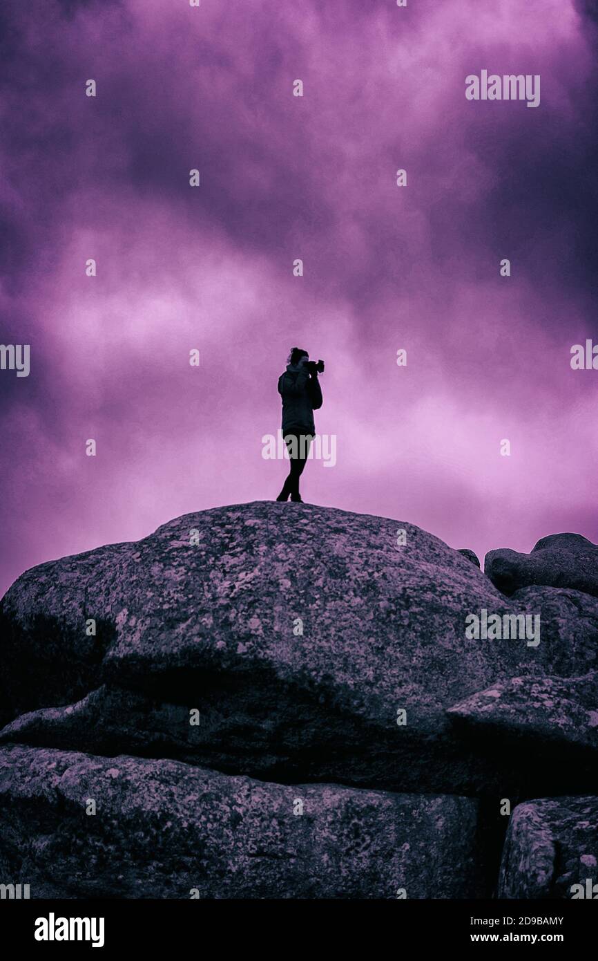 photographing from the rocks, brittany-france Stock Photo