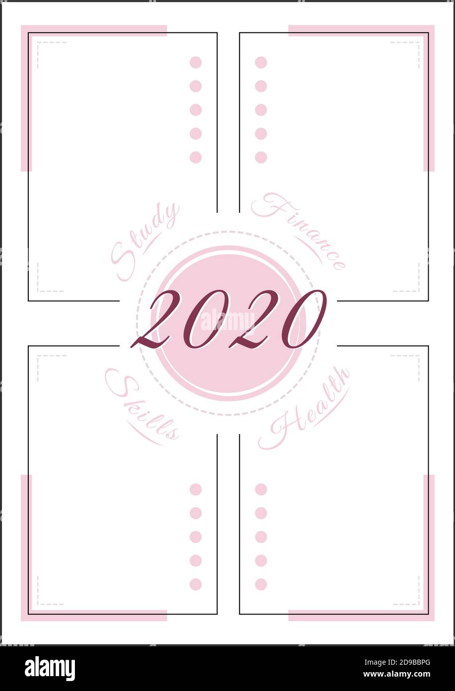 2020 resolution minimalist planner page design Stock Vector Image & Art ...