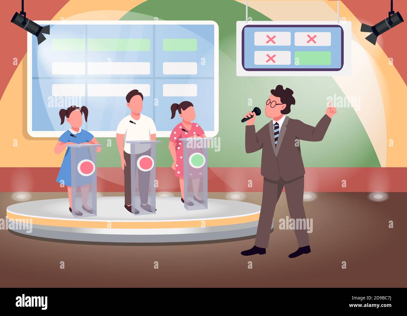 Kids quiz show flat color vector illustration Stock Vector Image &amp; Art ...