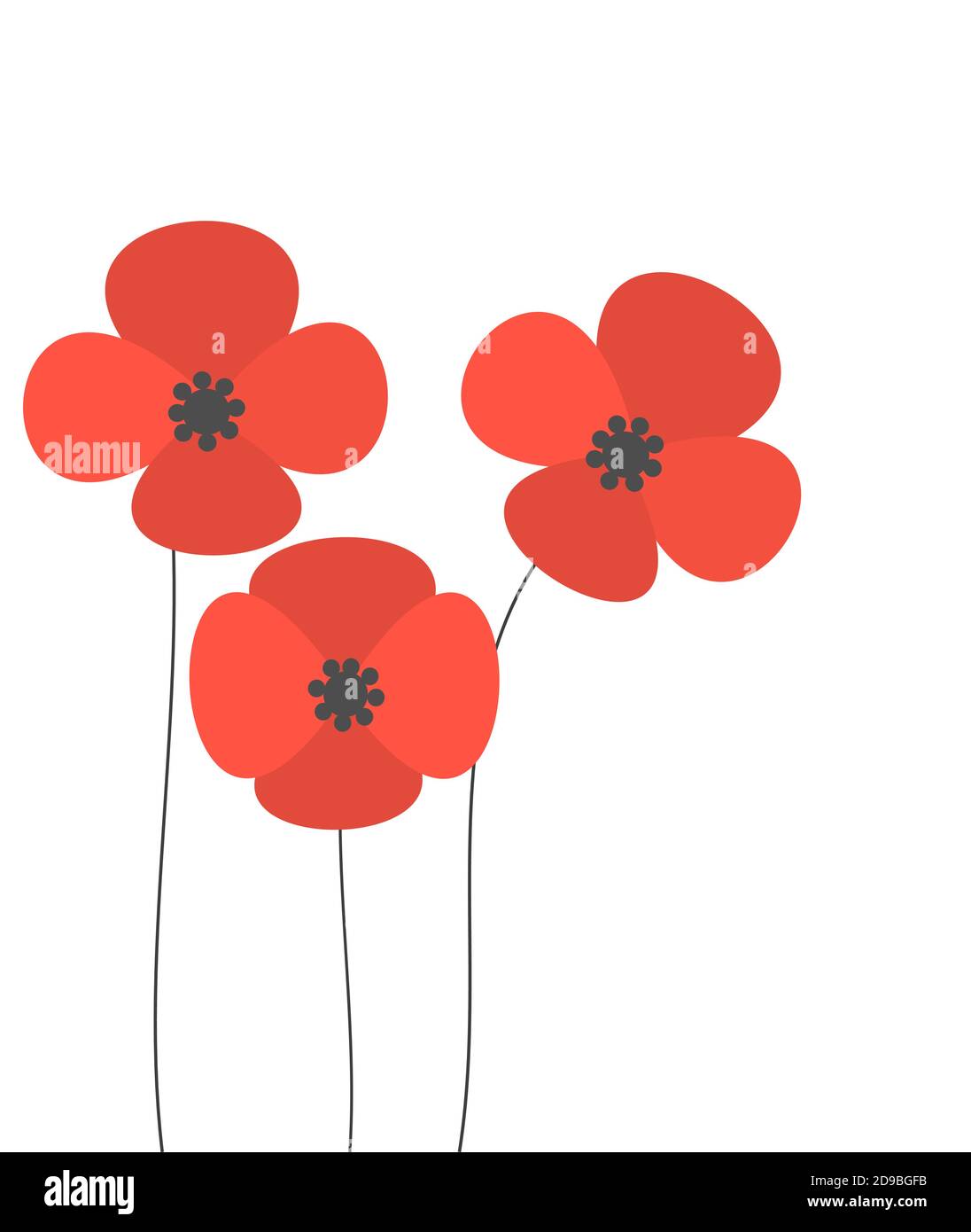 Red poppies flowers. Vector illustration Stock Vector Image & Art - Alamy