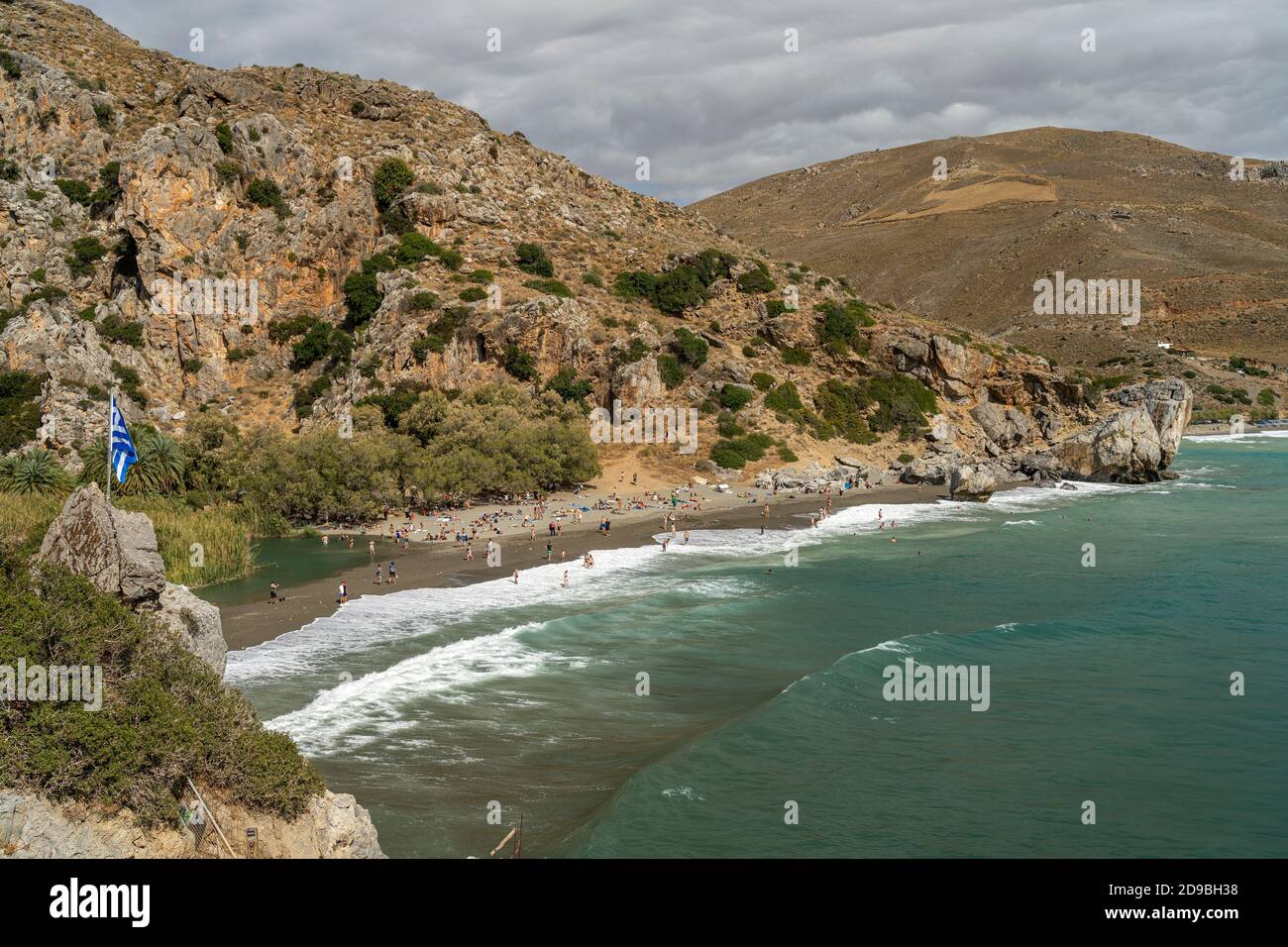 Der Palmenstrand von Preveli, Kreta, Griechenland, Europa   |  Preveli Palm beach, Crete, Greece, Europe Stock Photo