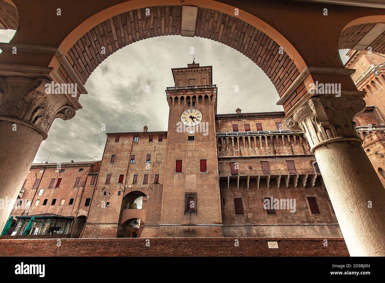 FERRARA, ITALY 29 JULY 2020 : Ferrara's medieval castle in Italy Stock Photo