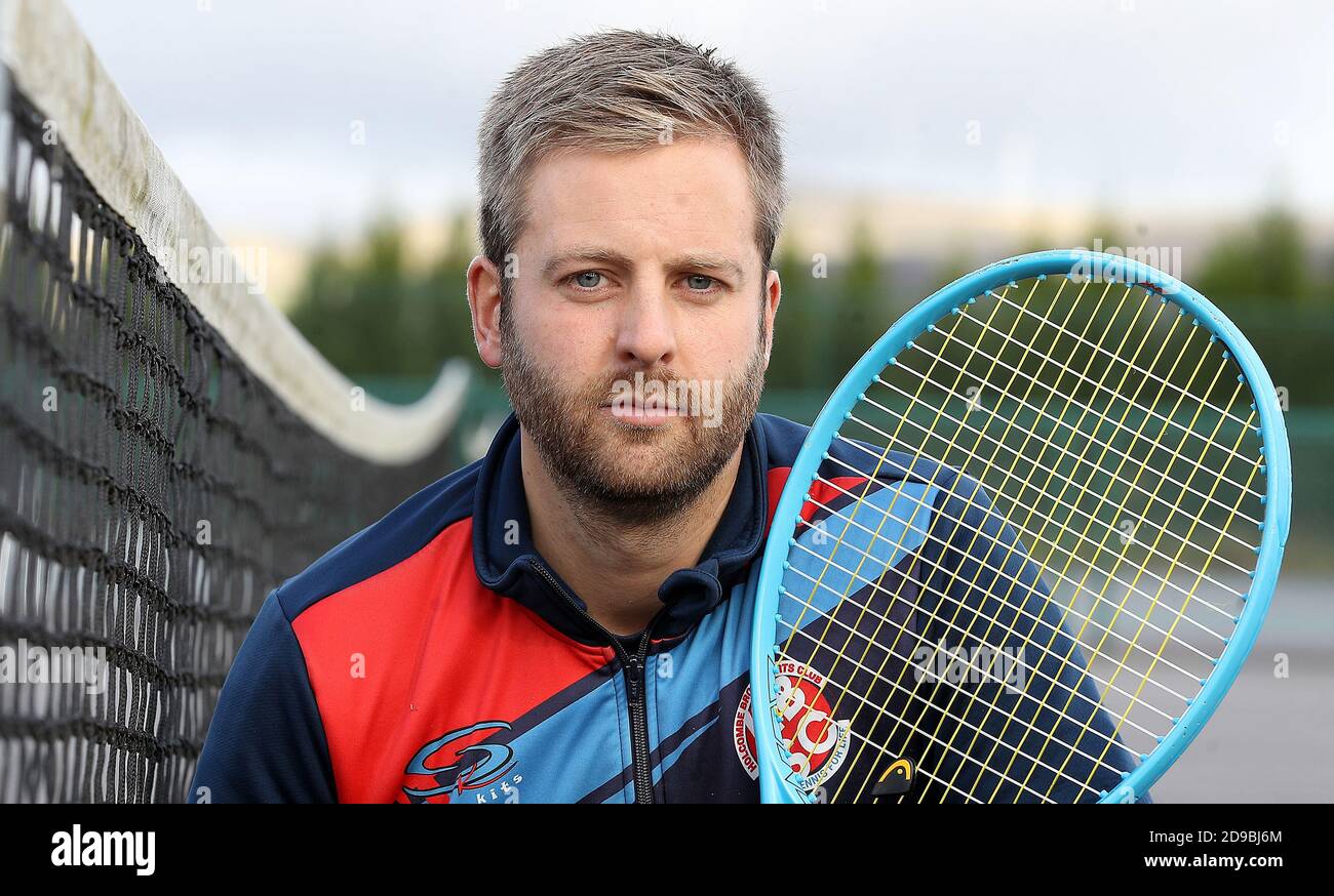 Tom Lemon, tennis coach at Holcombe-Brook Sports Club in Bury, Greater  Manchester. Tennis clubs and courts are forced to close before the start of  England's second lockdown on Thursday in a bid