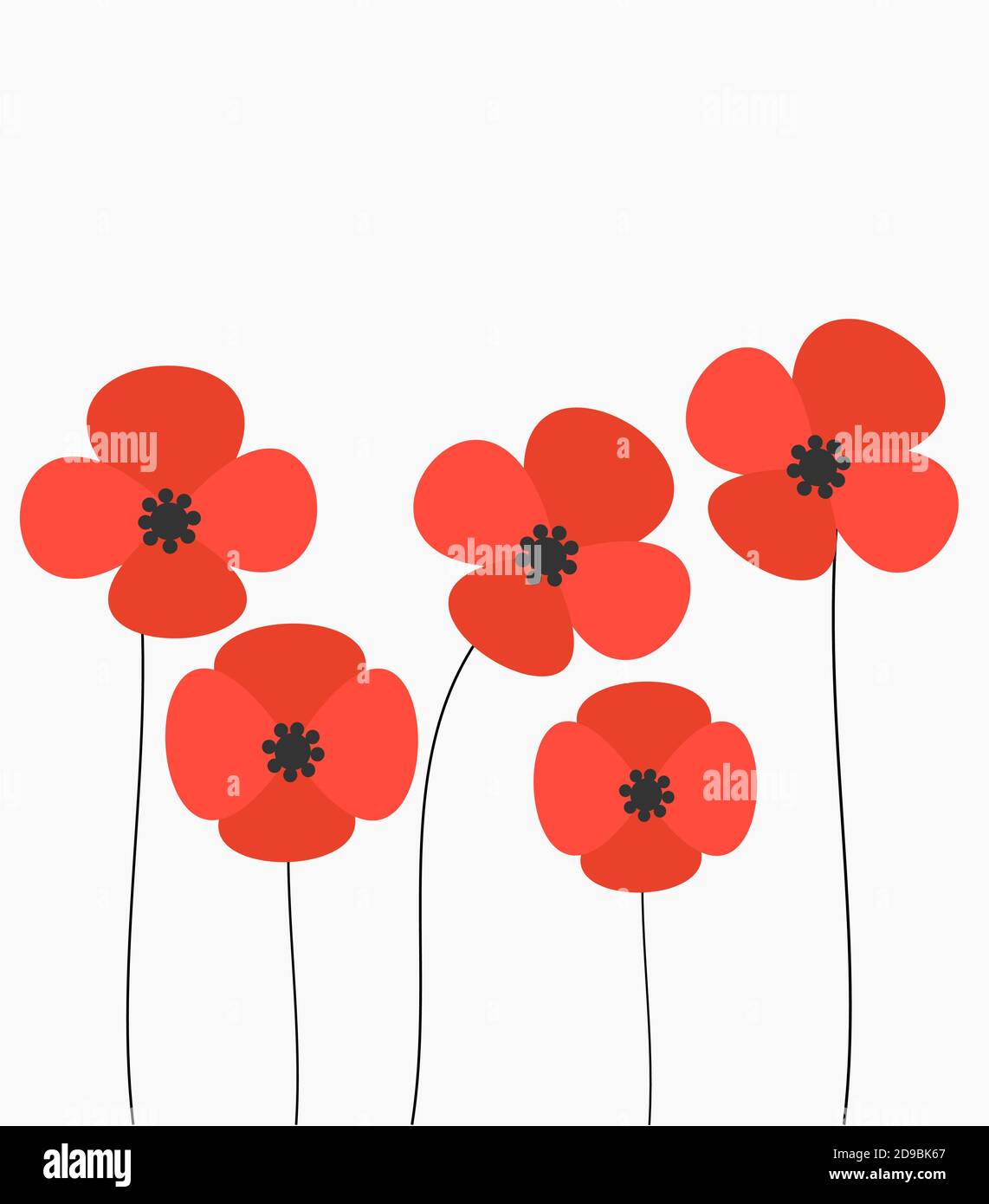 Red poppies flowers background. Vector illustration Stock Vector Image ...