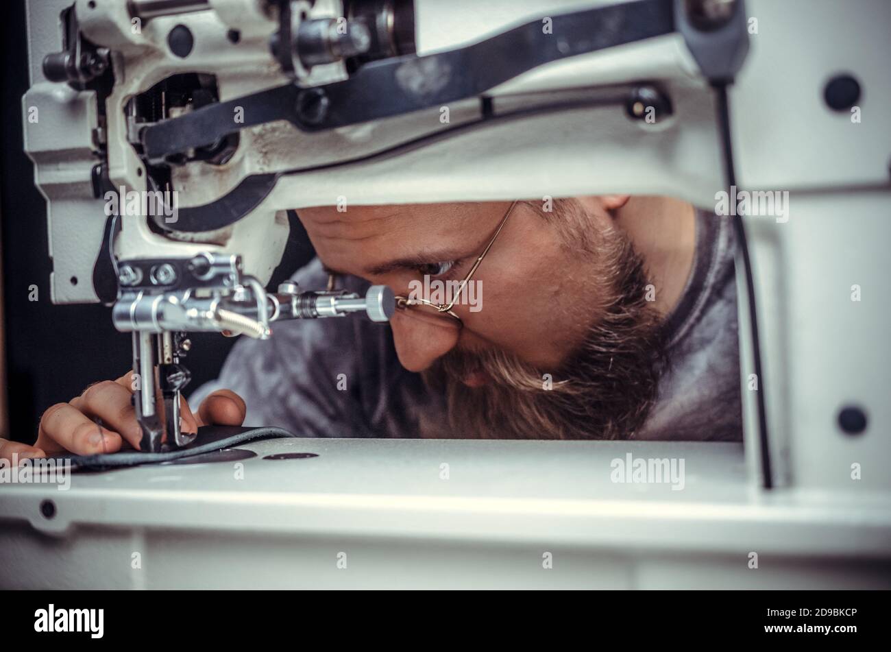Traditional leather making process handmade hires stock photography