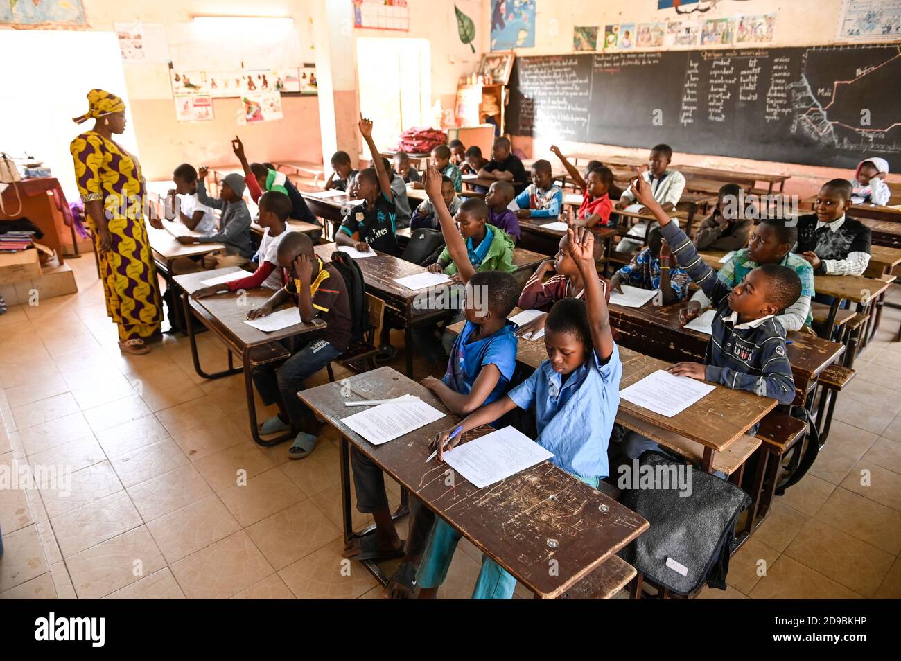 NIGER, Niamey, catholic schhol Mission Garcons / Katholische Schule Mission Garcons Stock Photo