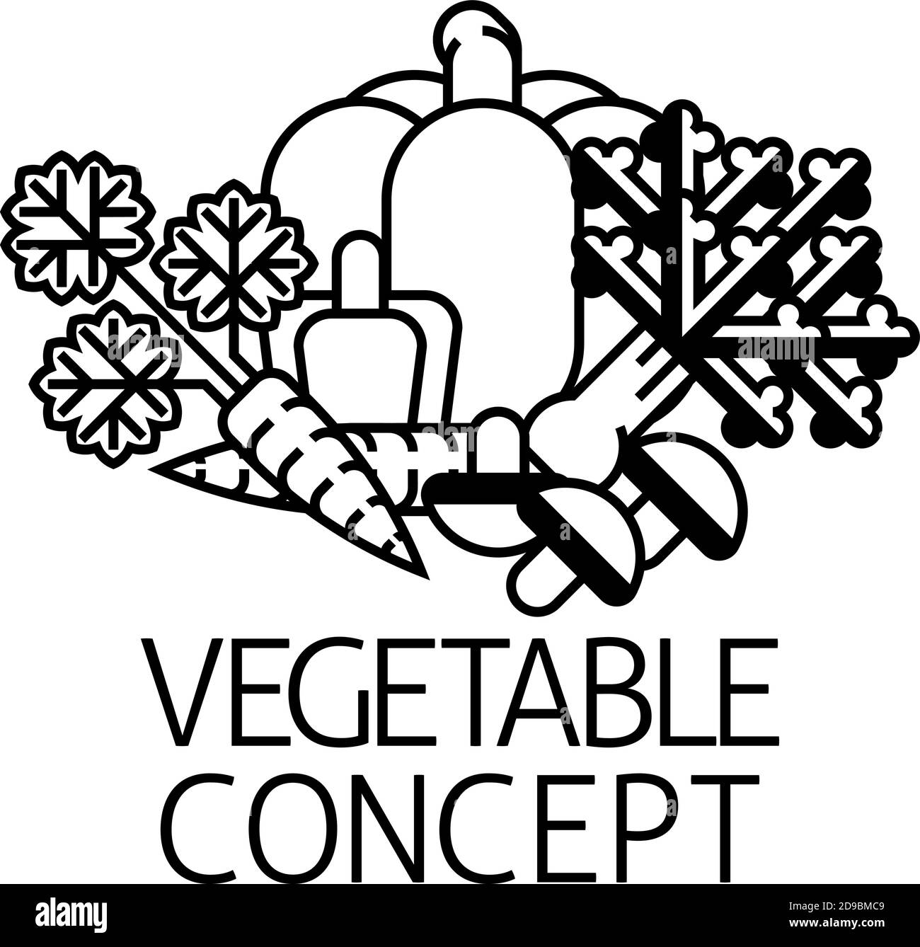 Vegetable Sign Label Icon Concept Stock Vector
