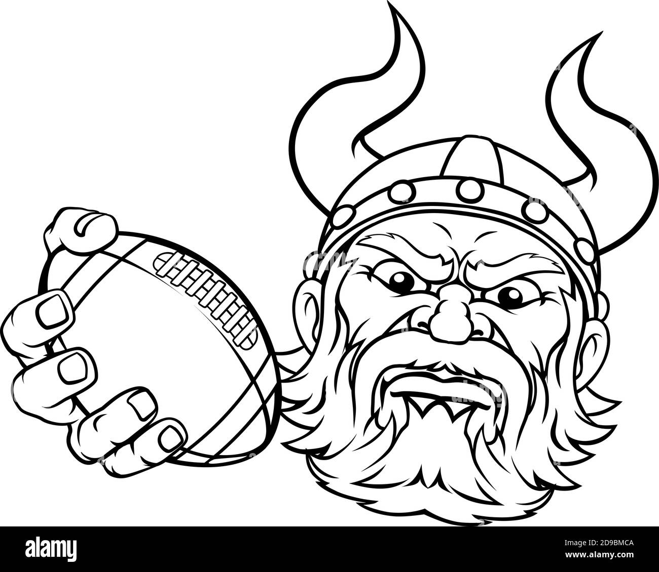 Viking American Football Sports Mascot Cartoon Stock Vector