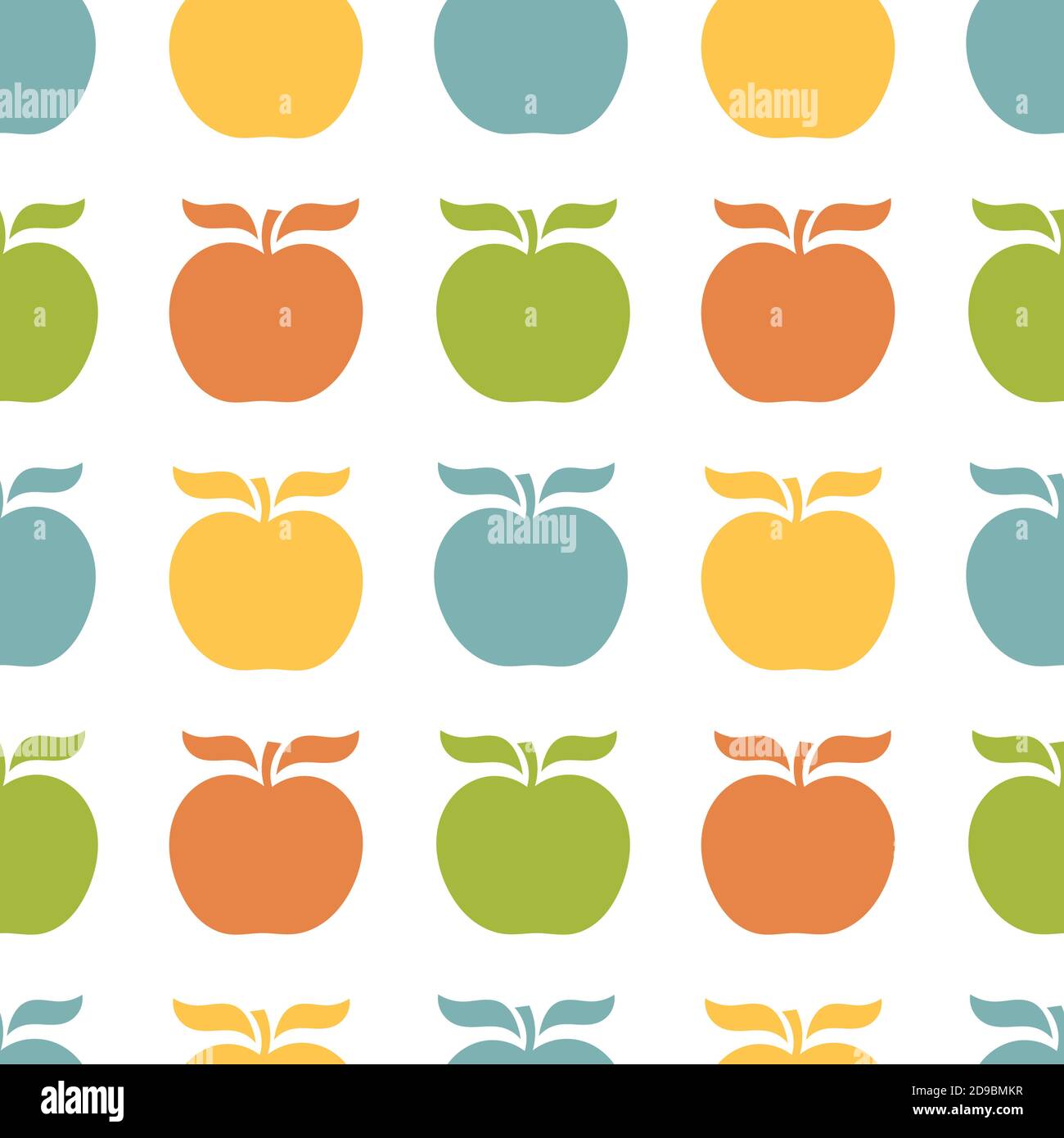 Colorful apples seamless pattern. Vector illustration Stock Vector ...
