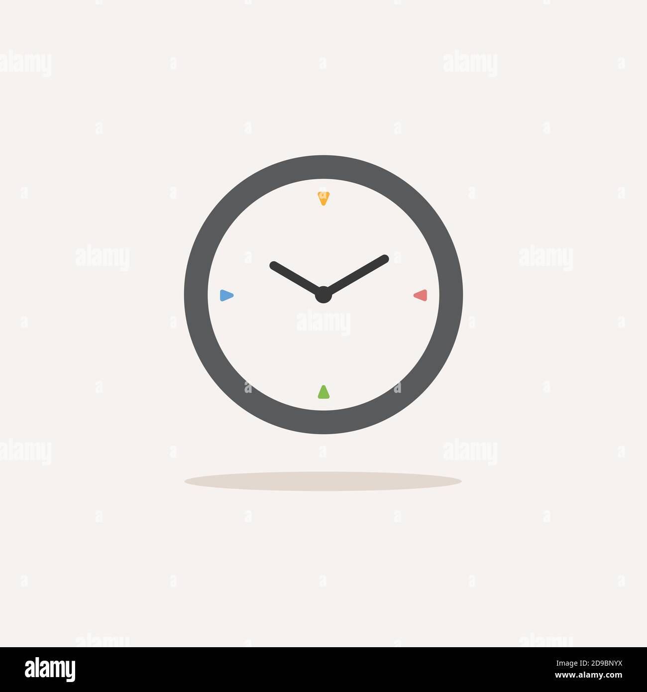 Clock. Color icon with shadow. Weather glyph vector illustration Stock ...