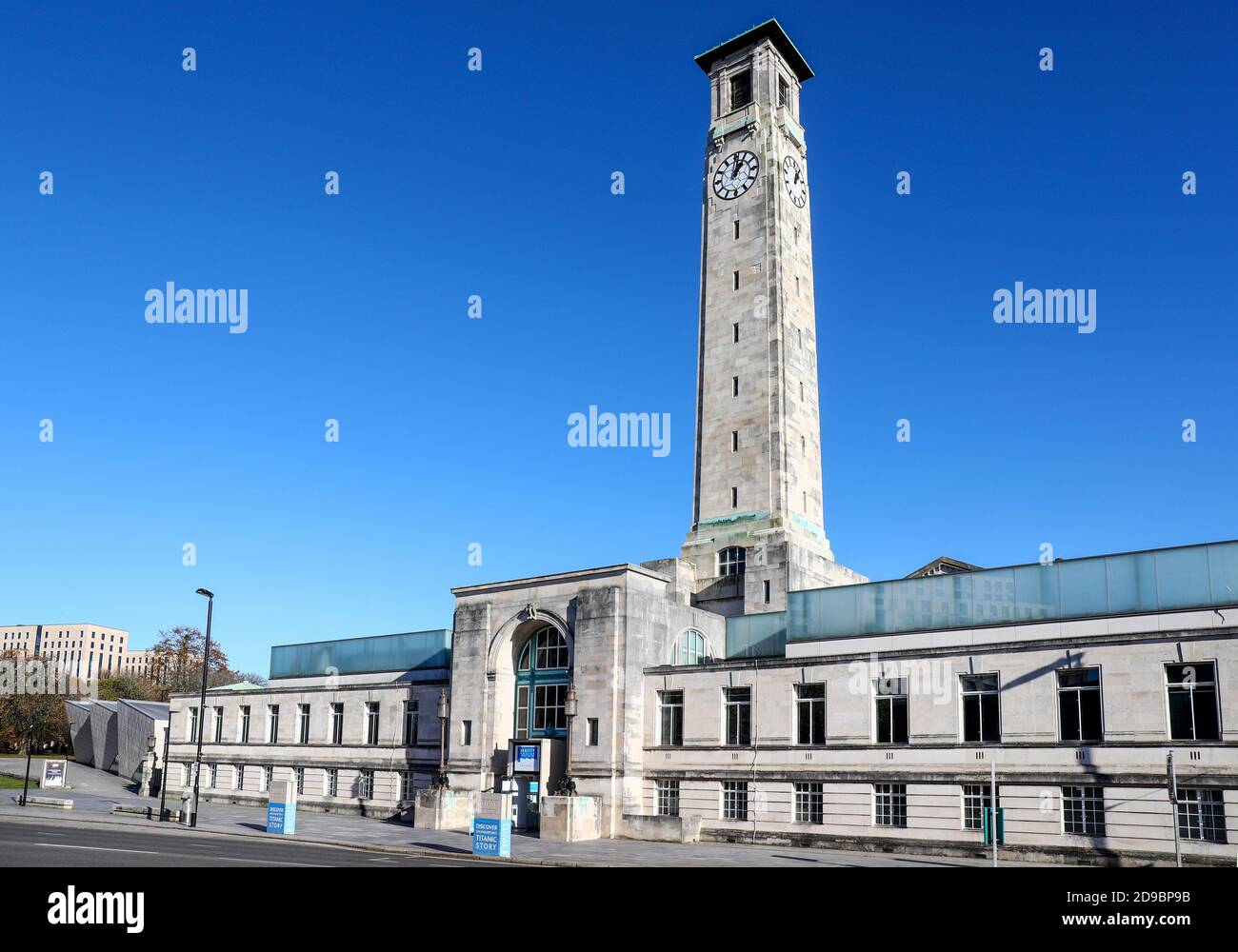Seacity Museum and Civic Centre Clock, Southampton, Hampshire, UK Stock Photo