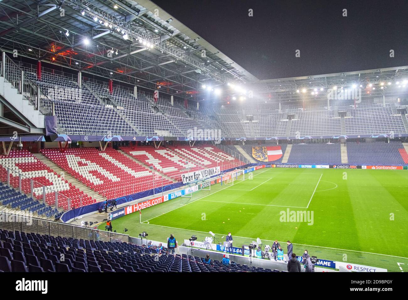 Red Bull Arena Salzburg inside in the match FC SALZBURG - FC BAYERN  MUENCHEN 2-6 of football UEFA Champions League group stage in season  2020/2021 in Salzburg, Austria, November 3, 2020. ©