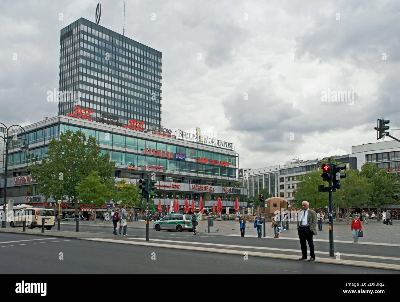 Breitscheidplatz with Europa Center,  Breitscheid Square  in Berlin Stock Photo