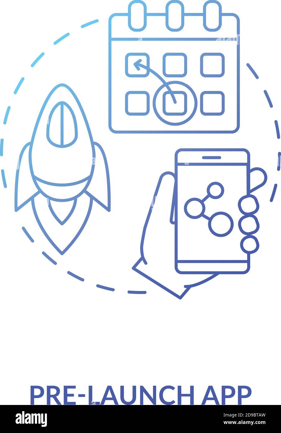 pre-launch-app-concept-icon-stock-vector-image-art-alamy