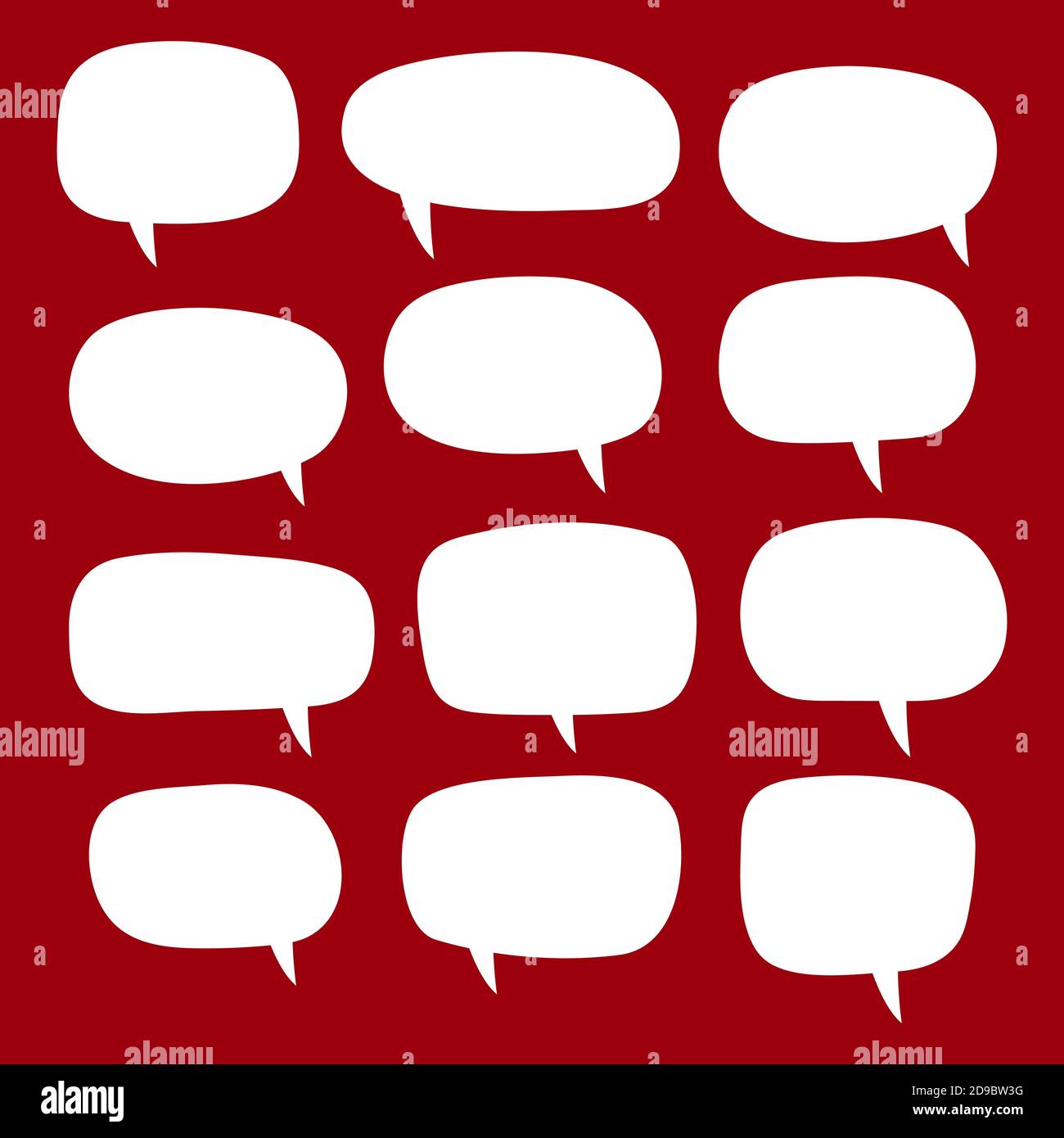 Set of speech bubbles. Blank empty vector white speech bubbles. Cartoon ...