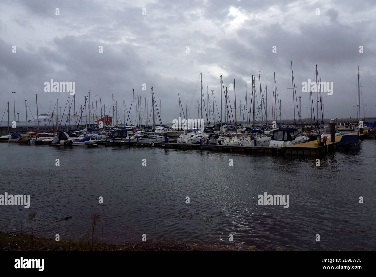 BOATS MOORED SOUTHAMPTON WATER. Stock Photo