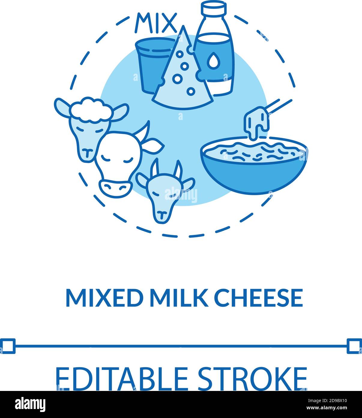 Mixed milk cheese turquoise concept icon Stock Vector Image & Art Alamy