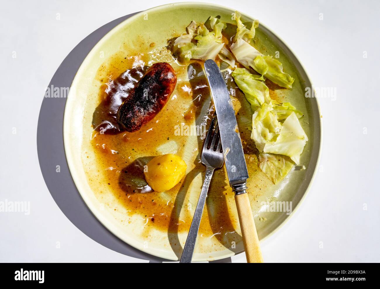 Partly uneaten meal Stock Photo