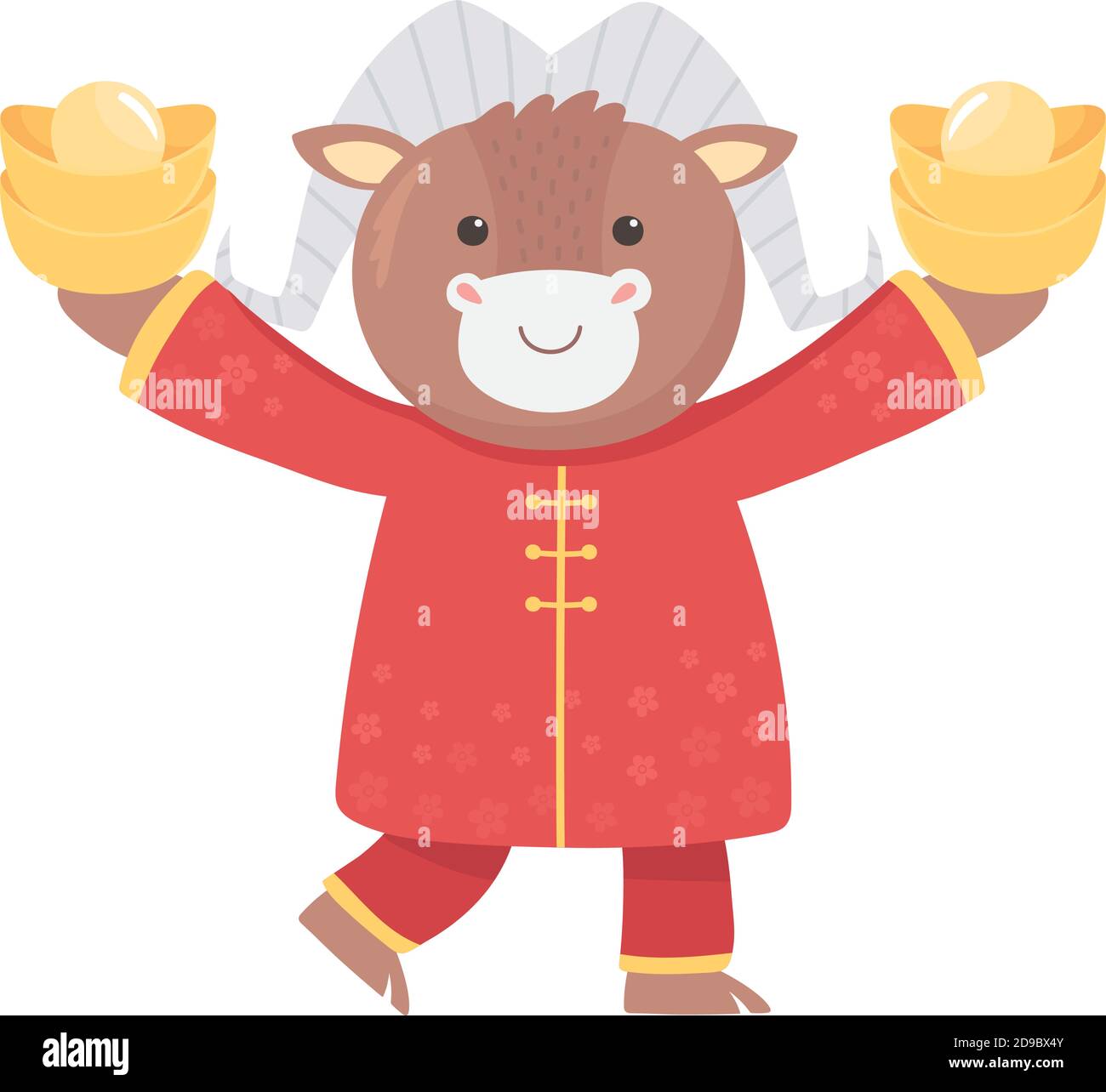 happy new year 2021 chinese, cartoon ox 
